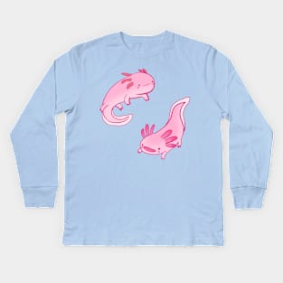 Two axolotls drawing Kids Long Sleeve T-Shirt